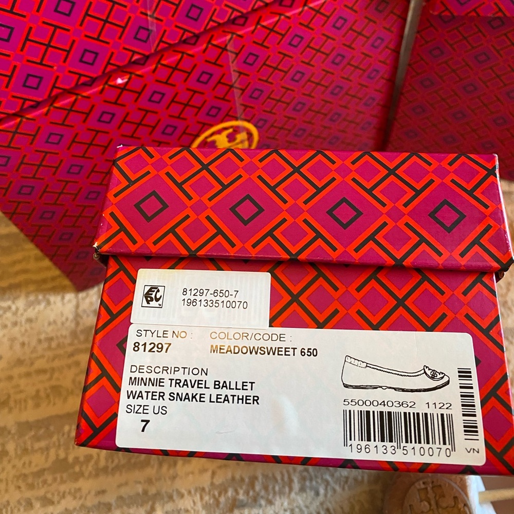 Tory Burch Women's Minnie Travel Ballet Water Snake Leather - Picture 7 of 7